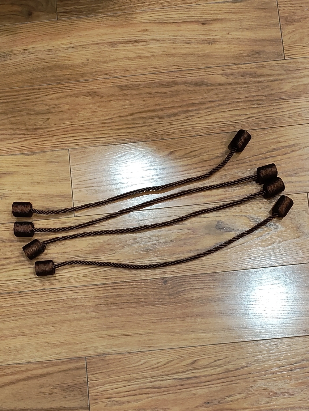 Brown Curtain Tiebacks - Set of 4 Decorative Tassel Cords